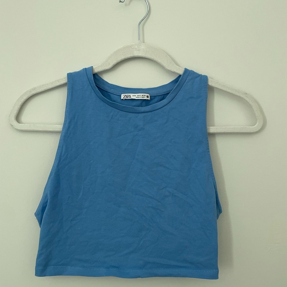 Zara Blue Crop Top